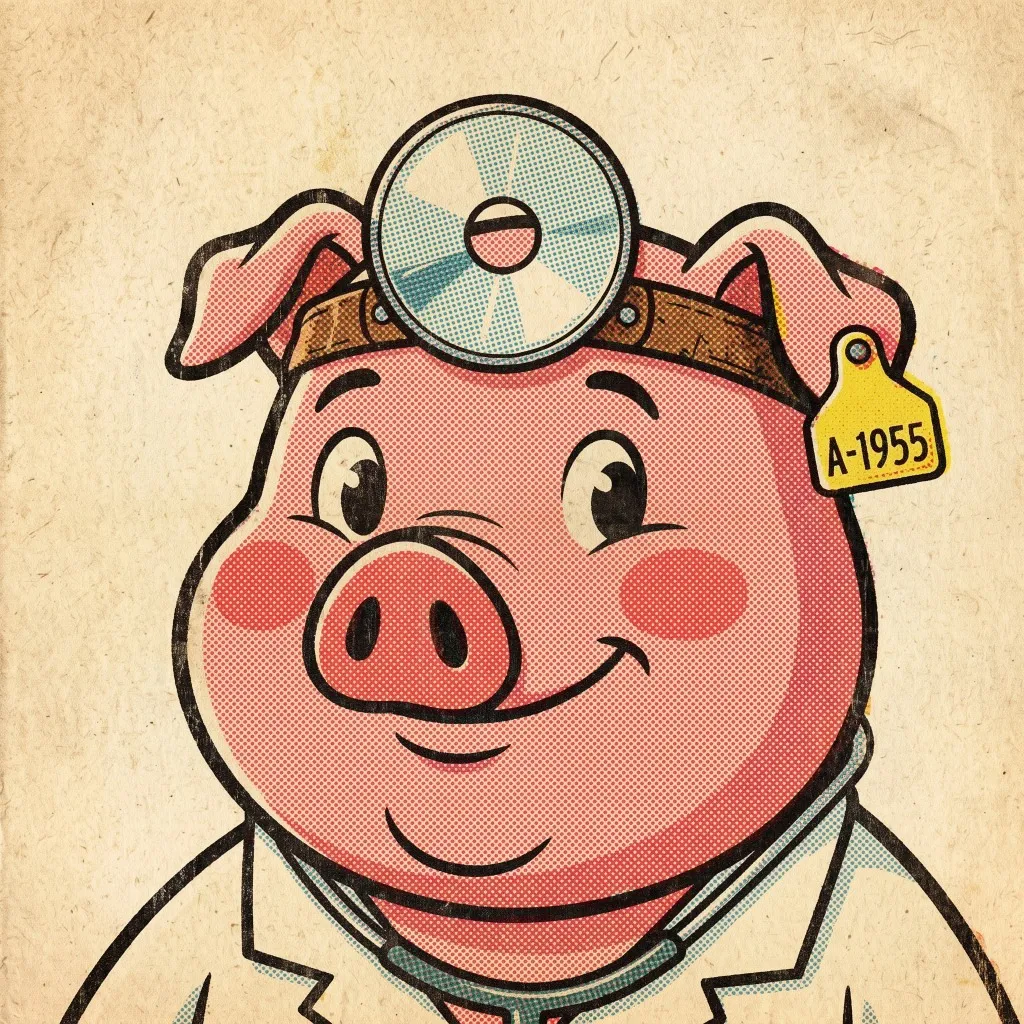 Dr. Pork, the friendly face of Porcyne Therapeutics
